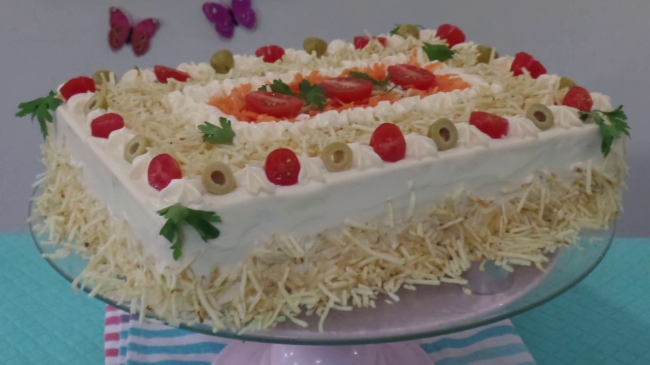 BOLO SALGADO DE FRANGO COM PÃO DE FORMA - TORTA SALGADA DE FRANGO