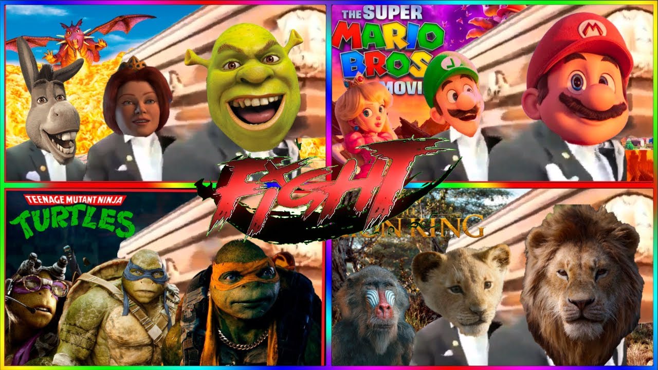 🌍The Ultimate Movie Universe Battle – The Lion King🆚Shrek🆚Mario🆚TMNT #tileshopedmrush #coffindance