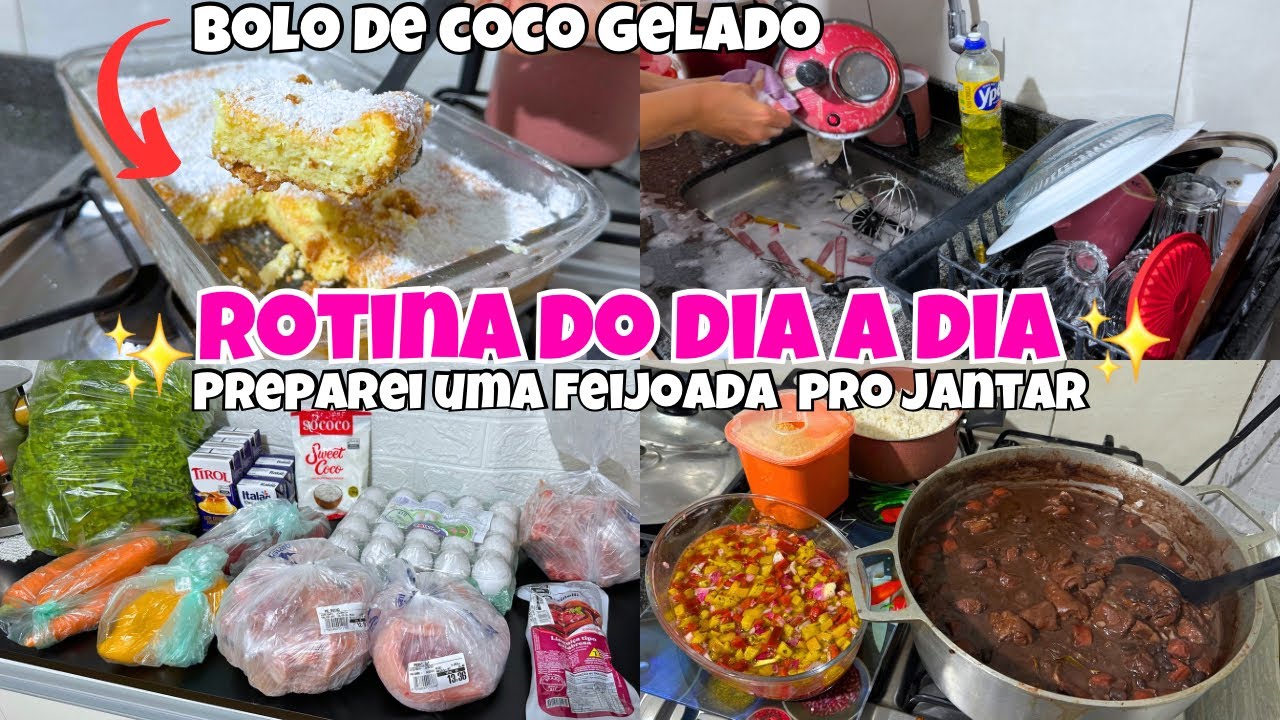 Bolo de coco gelado 😋 preparei uma feijoada + vlog do dia