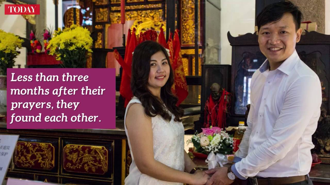 Match made by god at Yueh Hai Ching Temple