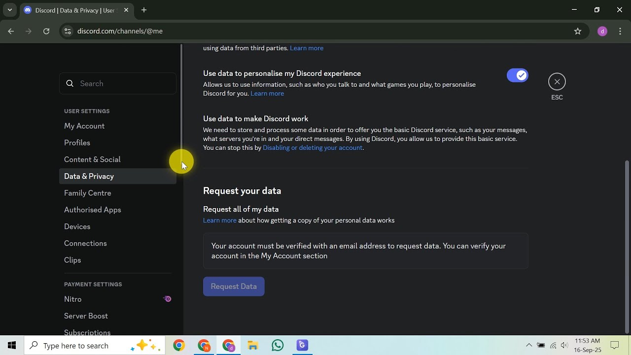 Как отключить значки Discord
