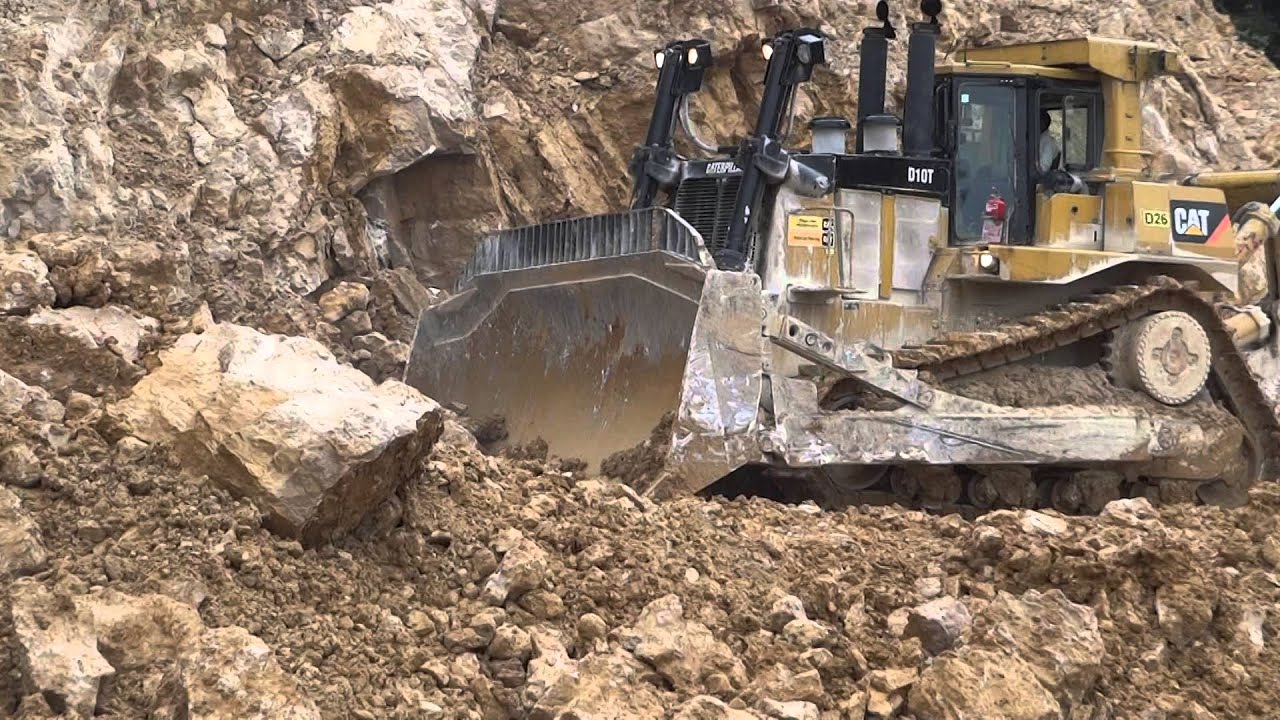 Caterpillar D10 mountain road building in Papua New Guinea