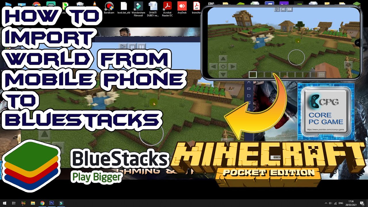 Как импортировать мир Minecraft Pocket Edition в BlueStacks | перенести мир MCPE в BlueStacks.