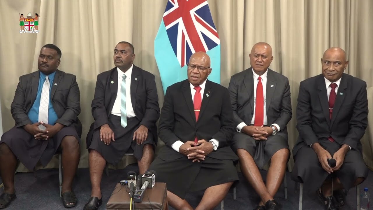 Prime Minister Sitiveni Rabuka holds a Press Conference