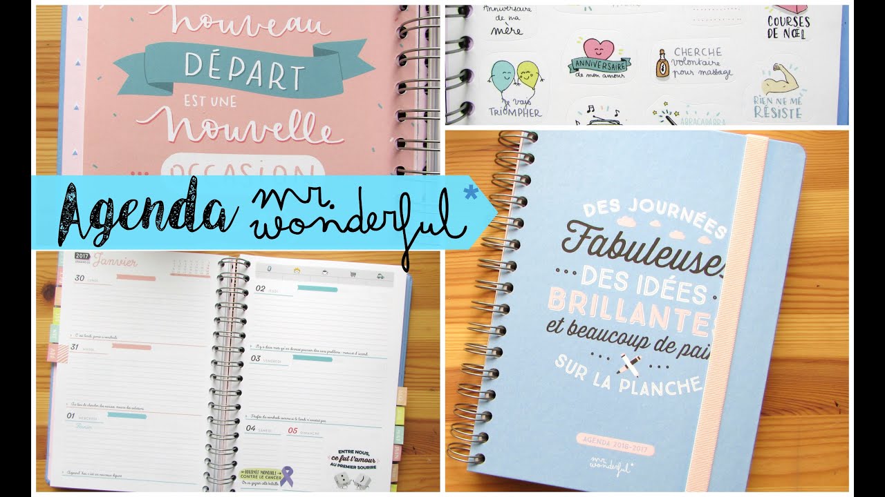 AGENDA MR WONDERFUL (ou l'agenda de rêve!!)