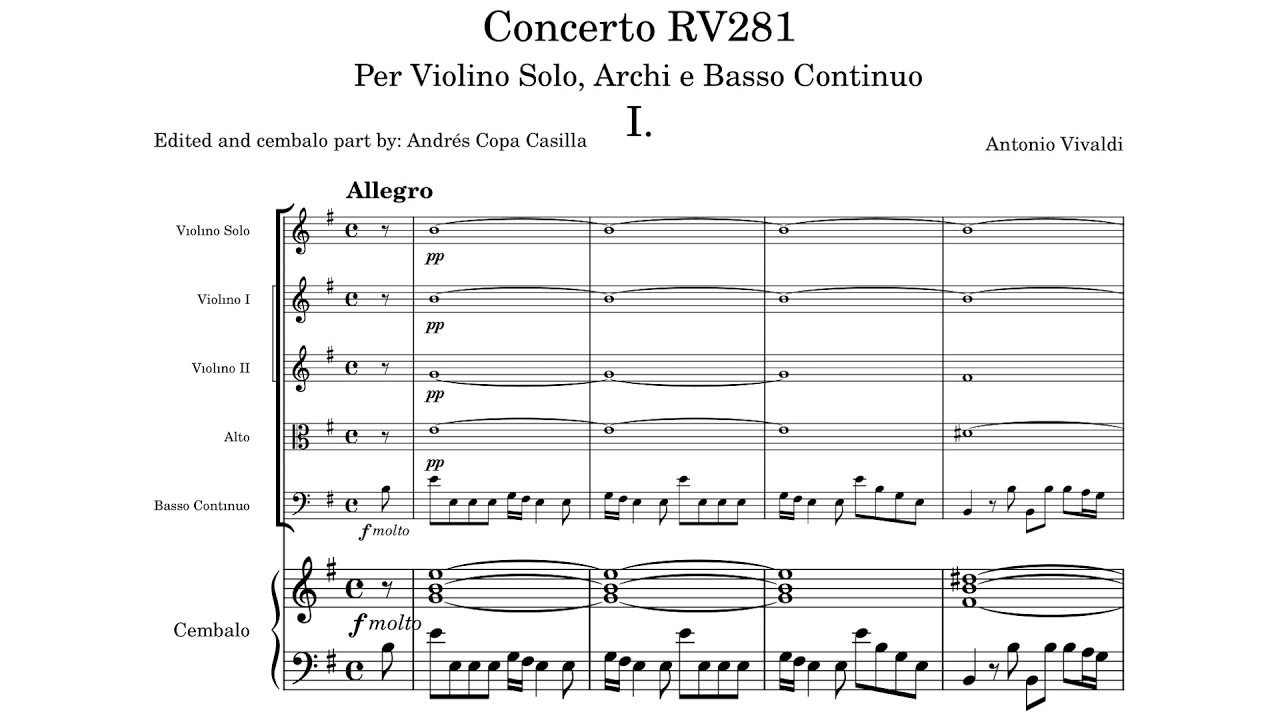 Vivaldi - Violin Concerto in E minor, RV 281