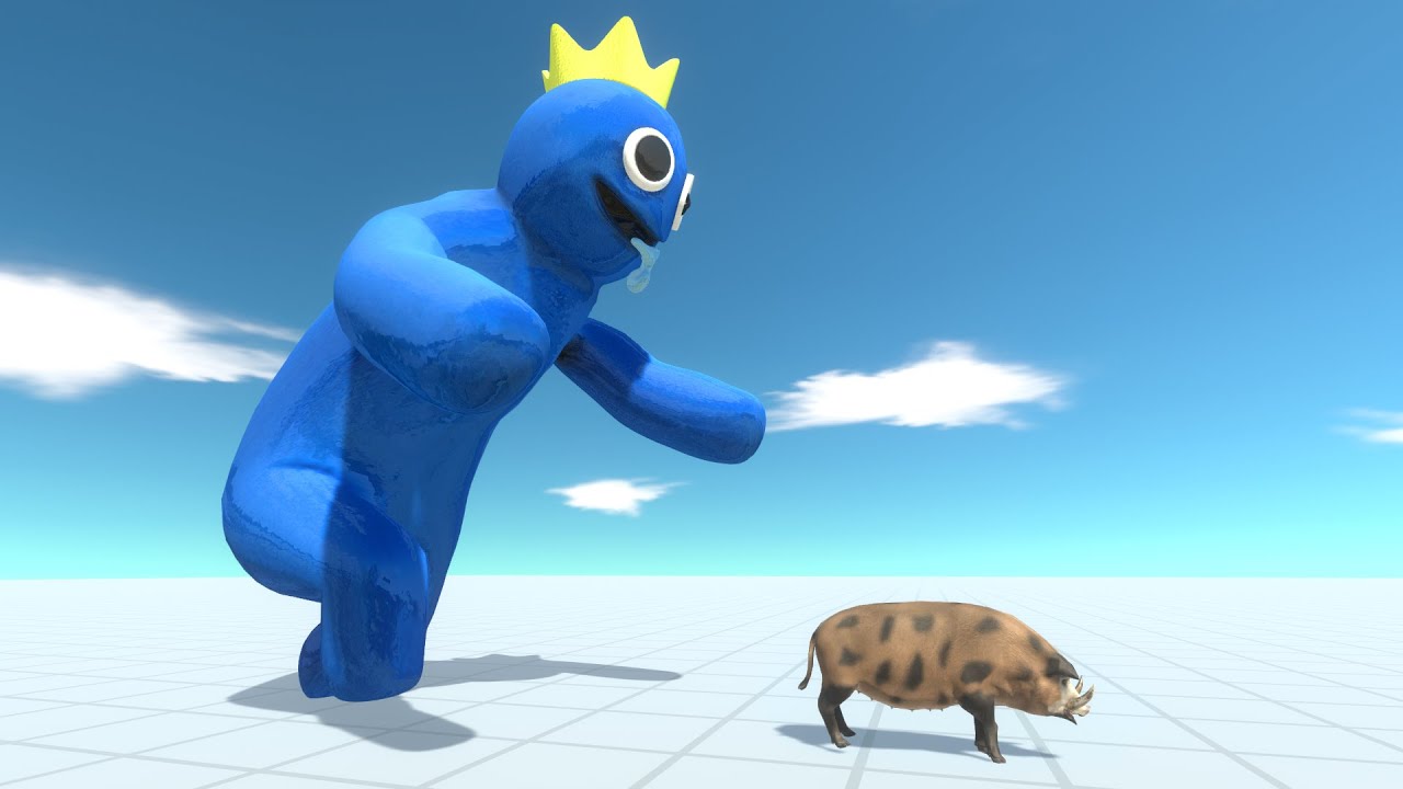 Rainbow Friend Blue Death Run - Animal Revolt Battle Simulator