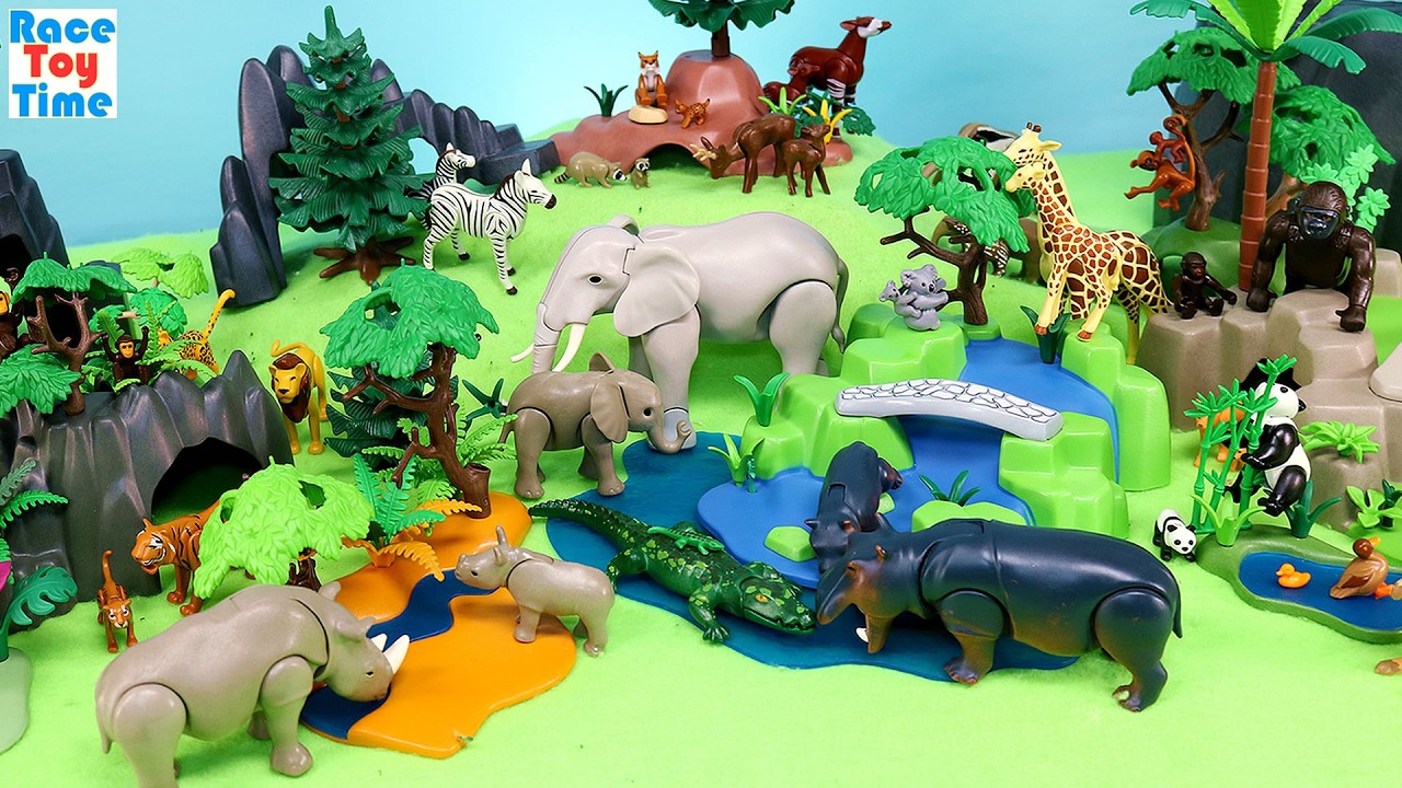 Mountains with Fun Playmobil Animal Figurines