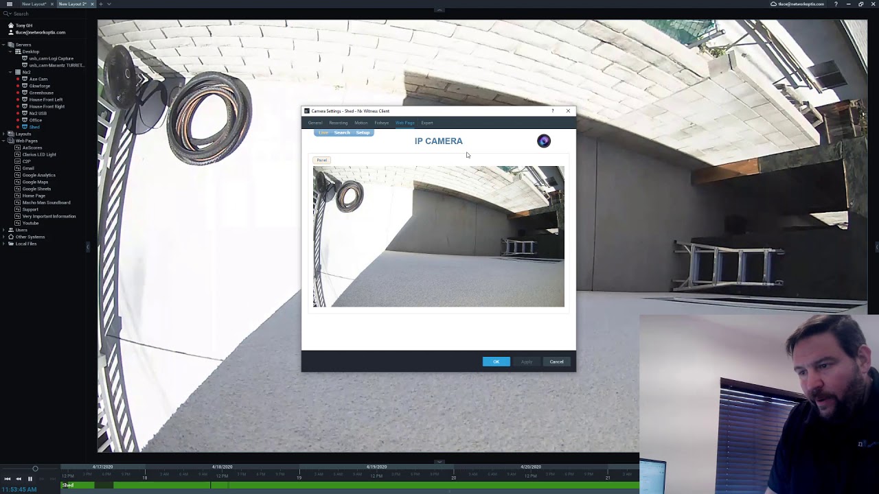 Camera Web Page in Camera Settings Dialog - Nx Witness v4.1 Beta