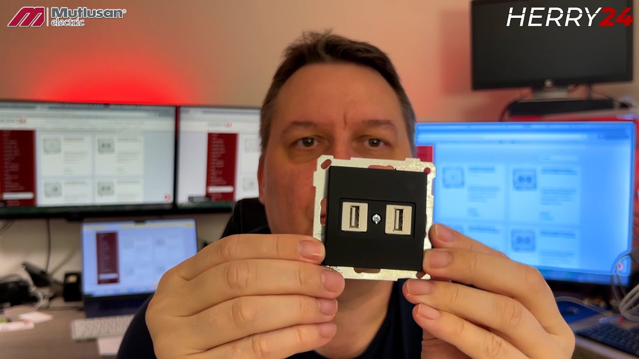 Herry24 erkl&auml;rt: 2 fach USB Steckdose mit Ladefunktion Unterputz Wandeinbau Mutlusan Candela Serie