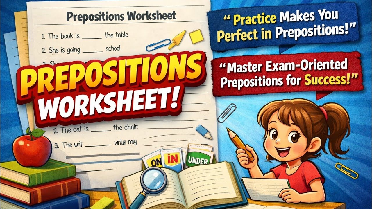 Prepositions Practice live | Exam oriented work sheet| #dailydoseofenglishbyvidushi #english #viral 