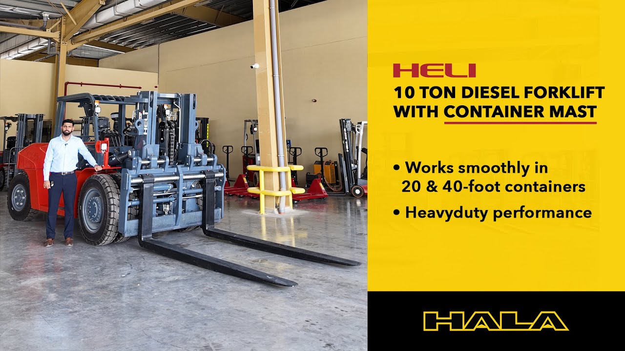 Hala introduces the new Heli 10-Ton Diesel Forklift with Container Mast