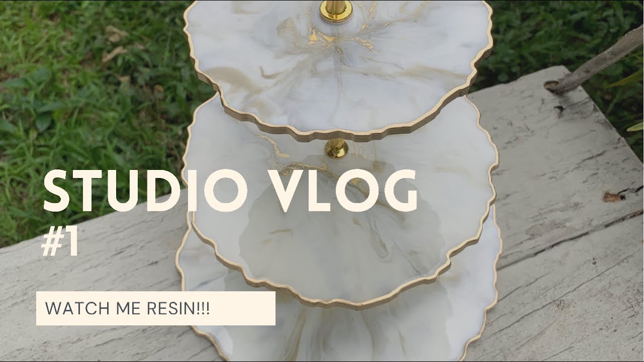 STUDIO VLOG #1 : MAKING 3-TIER RESIN MARBLE TRAY (WATCH ME RESIN)
