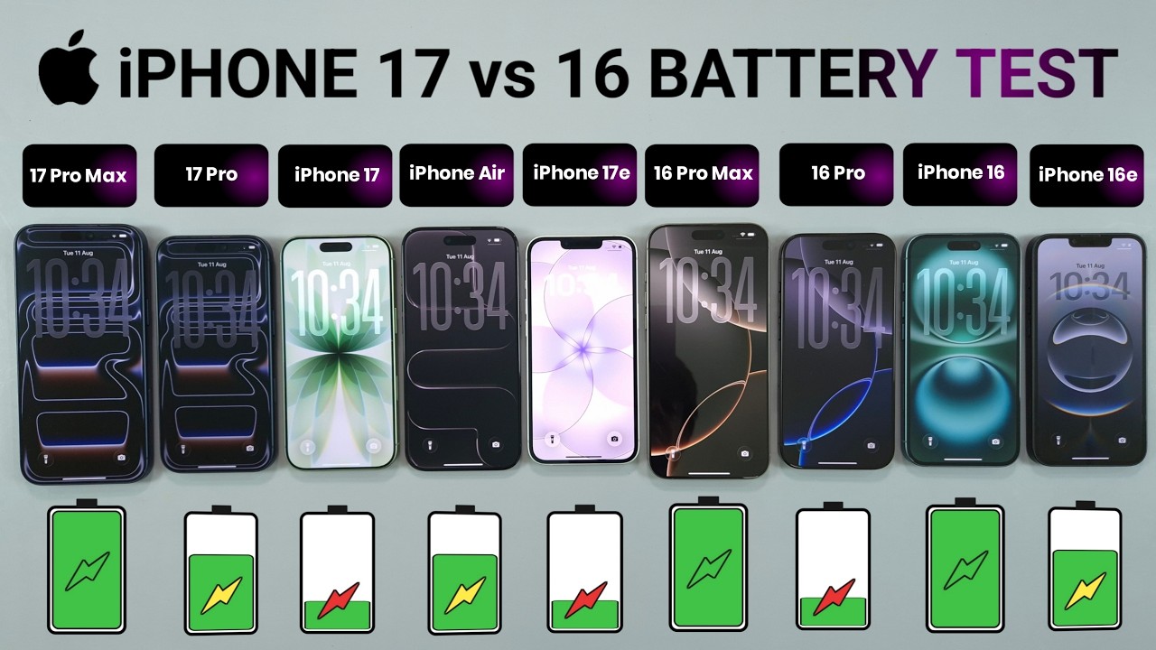 iPhone 17 vs iPhone 16 Battery Test | IOS 27 Battery Drain Test