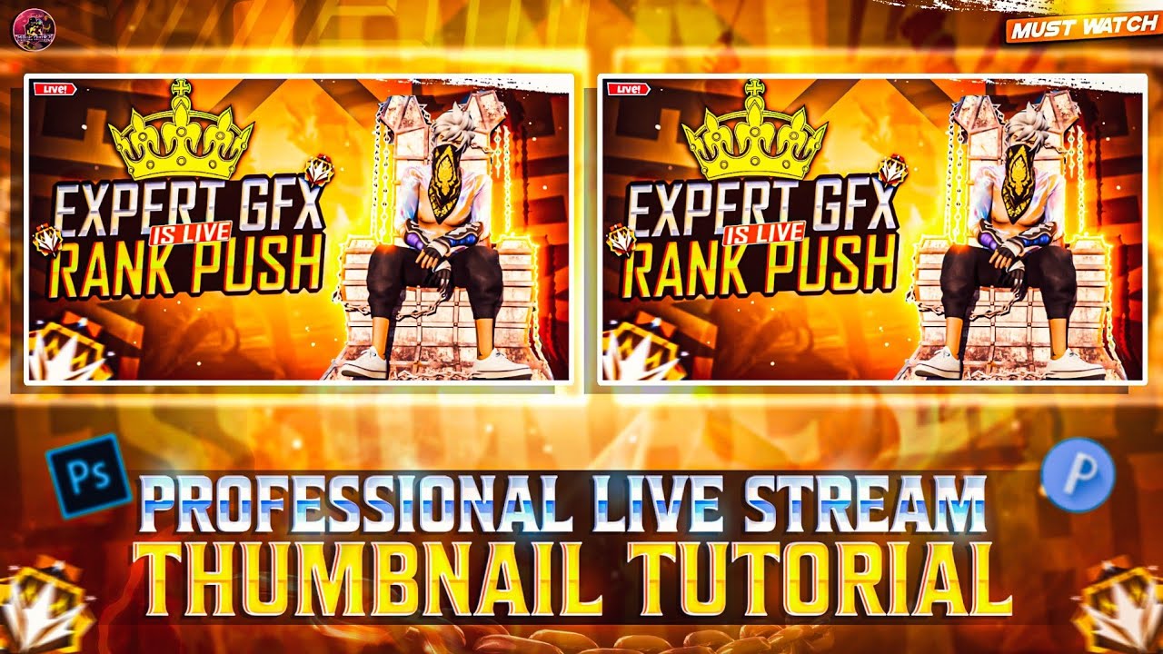 How To Make Professional Live Stream Thumbnail | Professional Live Stream Thumbnail Tutorial