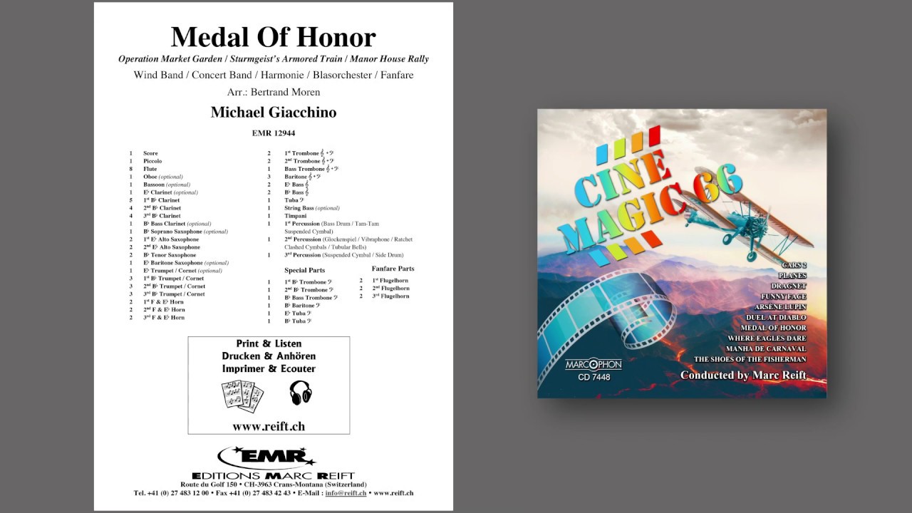 Editions Marc Reift – Michael Giacchino: Medal Of Honor - for Concert Band