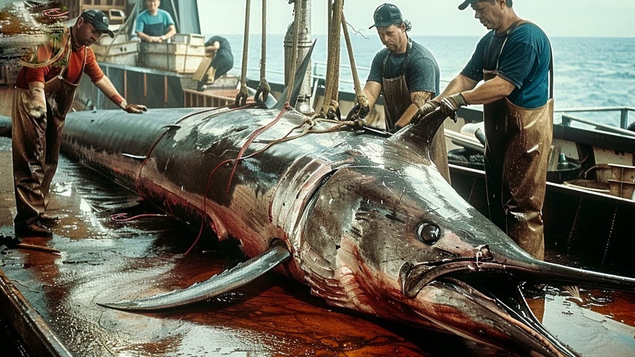 Japan Fishermen Catch Hundreds of Tuna And Shark This Way - How To Longline Fishing Tuna on the Sea
