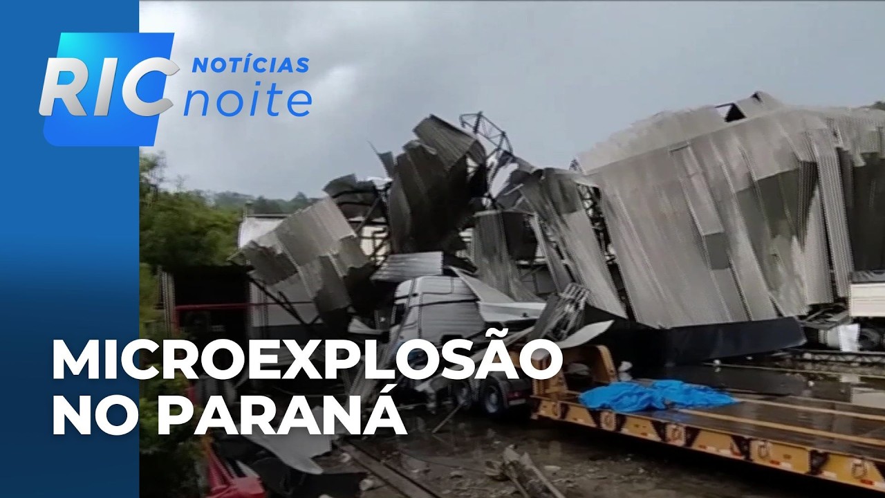 Tempo no Paraná: microexplosão provoca tempestade intensa e derruba telhado de galpão