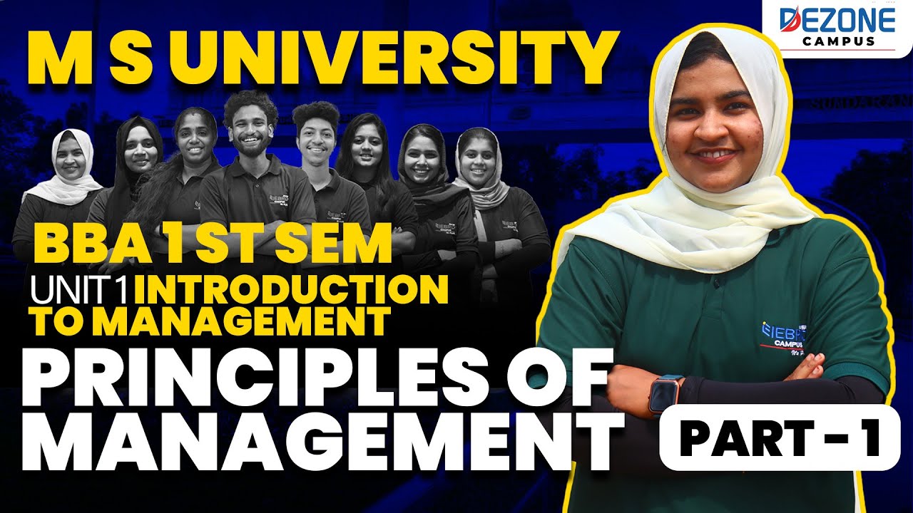 MSU University BBA 1st Semester | Principles of Management Unit 1 | BBA Notes
