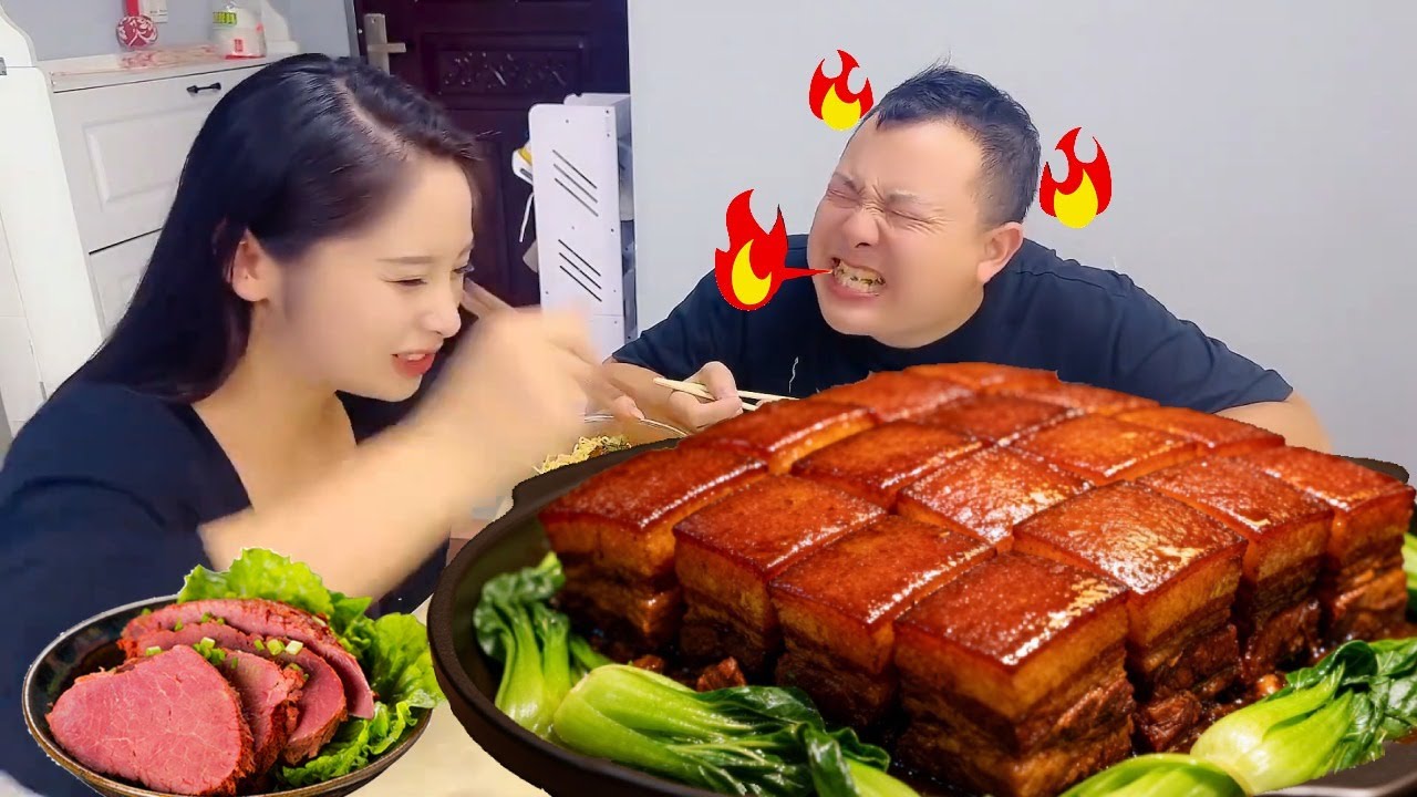 小气老公吃红烧肉，偷偷放芥末到里面，老公被惊喜到直接哭了！