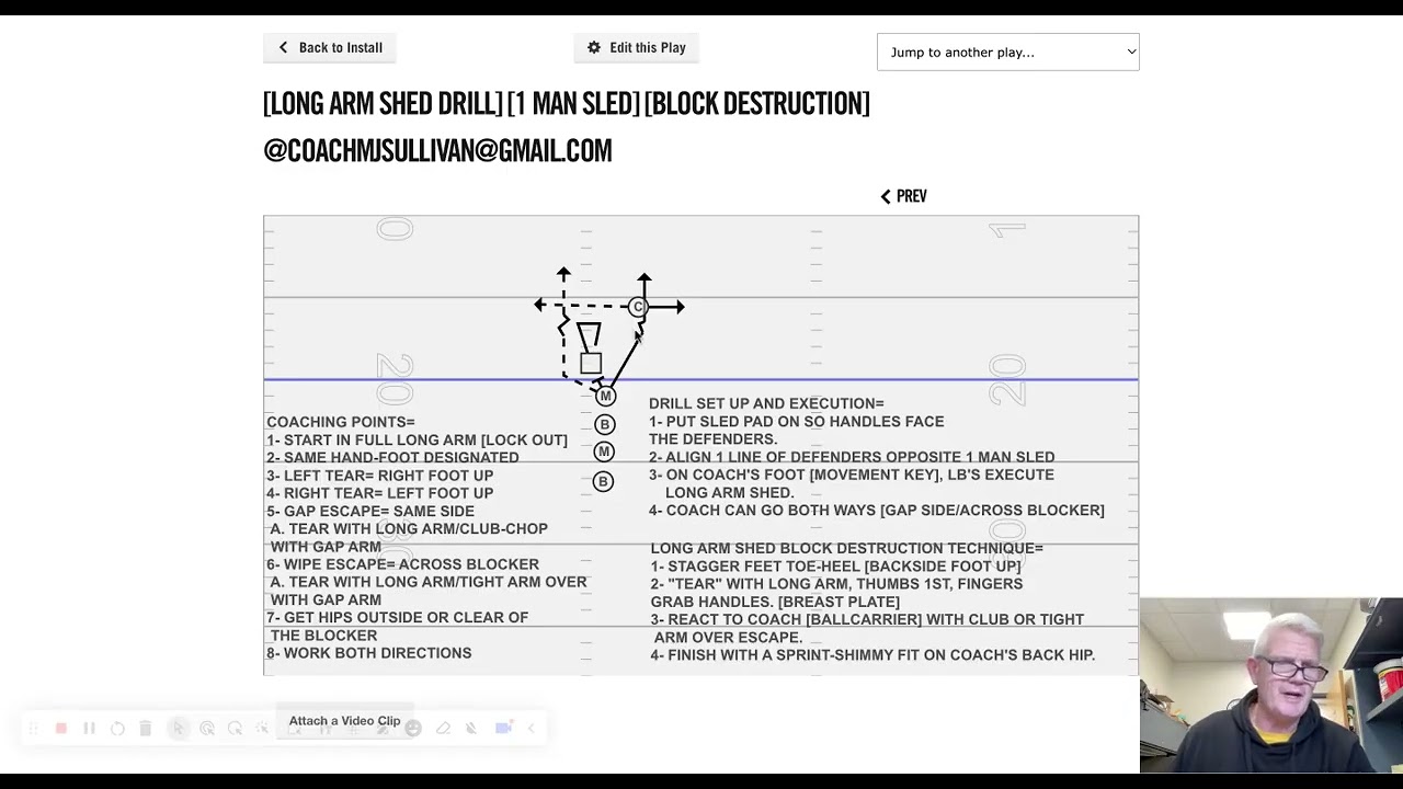 [Long Arm Shed Drill] [1 man sled] Block destruction