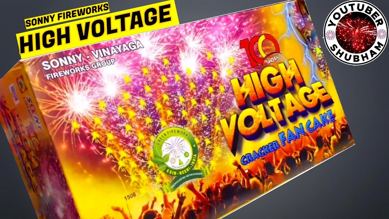 HIGH VOLTAGE from Sony Vinayaga Fireworks - Full Crackling Multishot Fan Cake - Diwali 2022