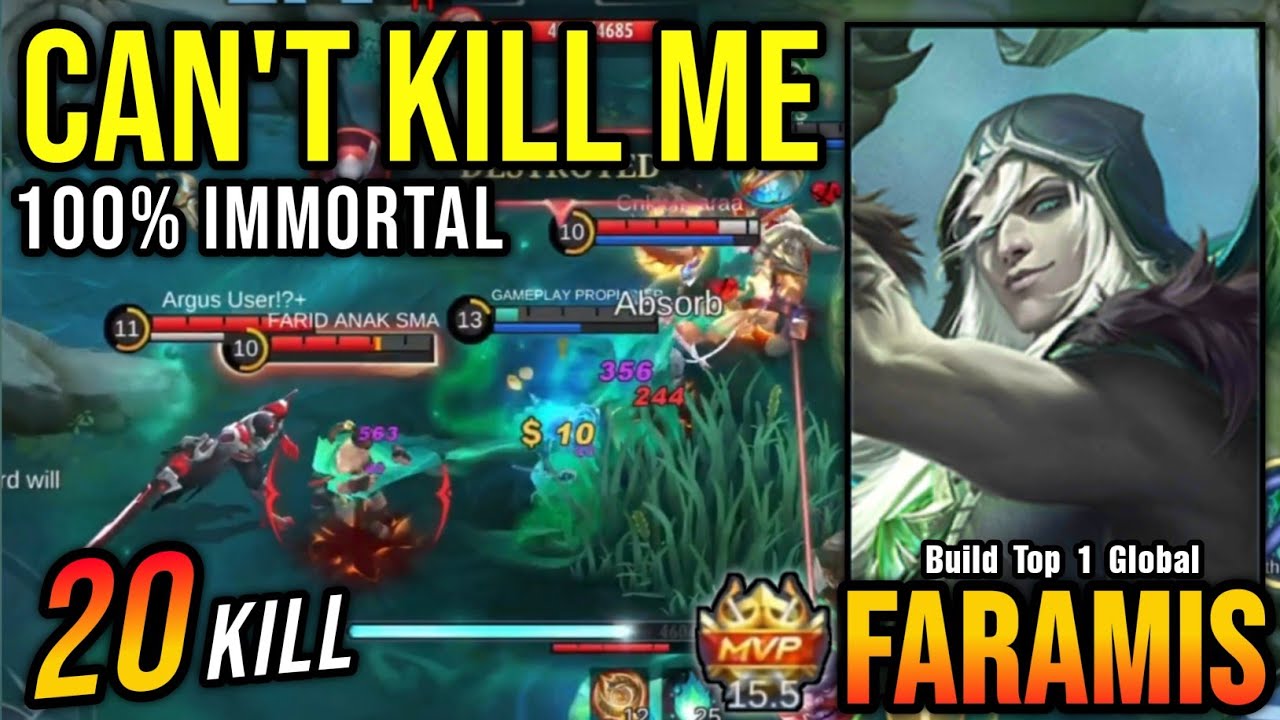 You Can't Kill Me!! Faramis Revamp 100% Immortal Insane 20 Kills - Build Top 1 Global Faramis ~ MLBB
