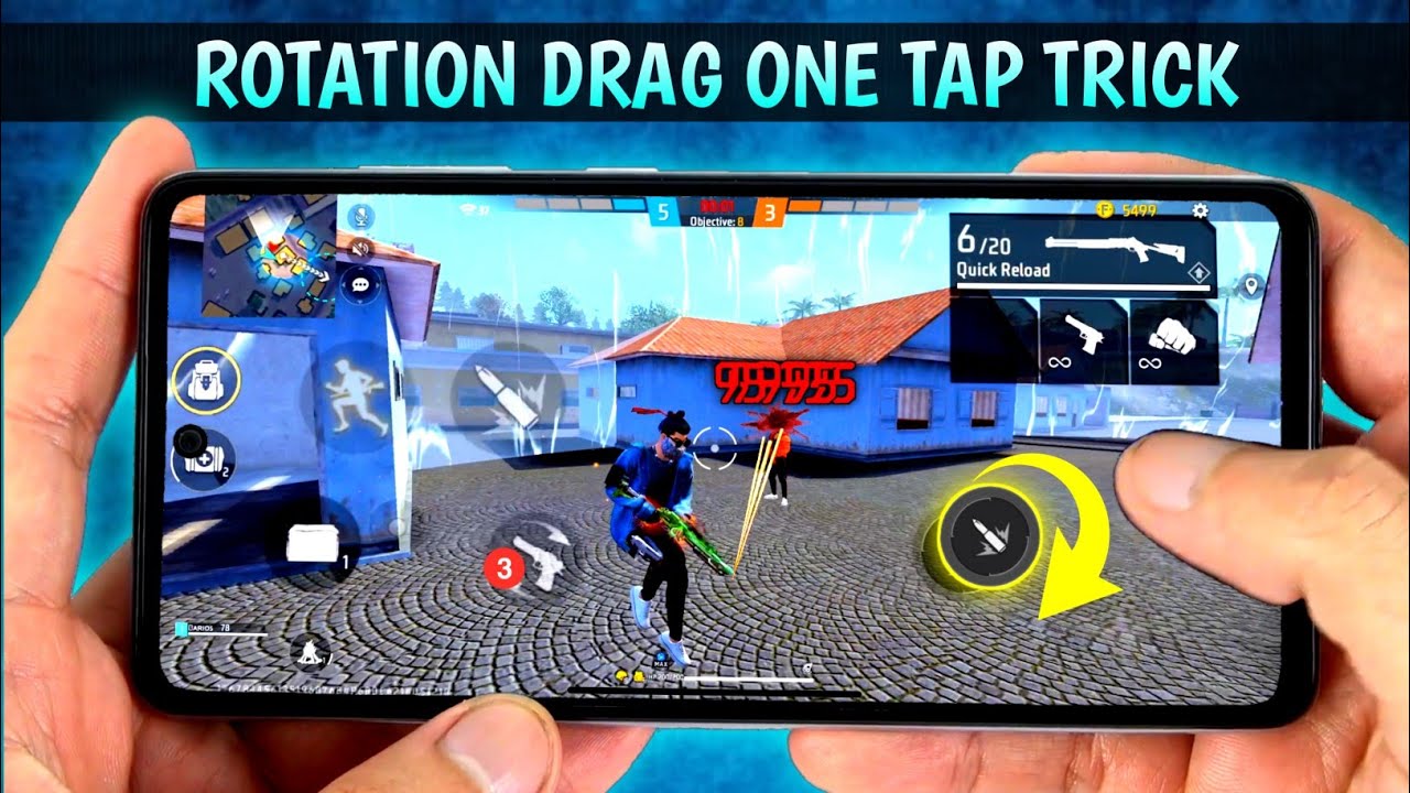 New Rotation Drag Headshot Trick [ Handcam ] Free Fire Headshot Setting ~