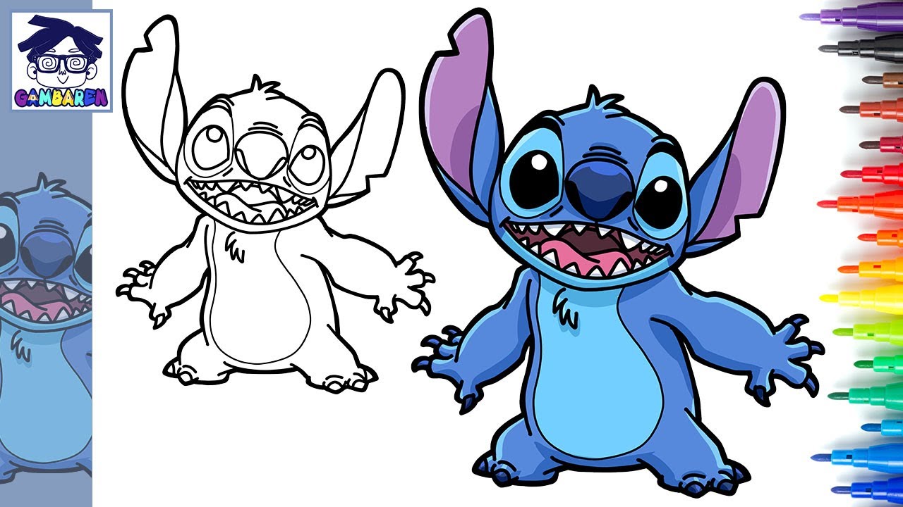 Cara Menggambar STITCH from LILO & STITCH | Movies | easy step by step drawing tutorial
