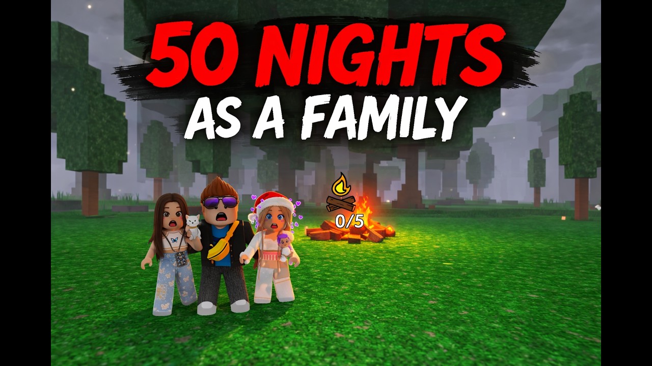 We Survived 50 Nights in 99 Nights (Roblox) 😂🌲