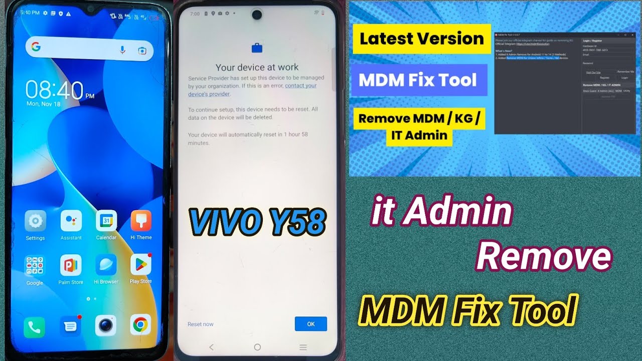 Unlock Your Vivo Y58 5g In One Click With Mdm Tool - Admin Unlock Done ✅👍