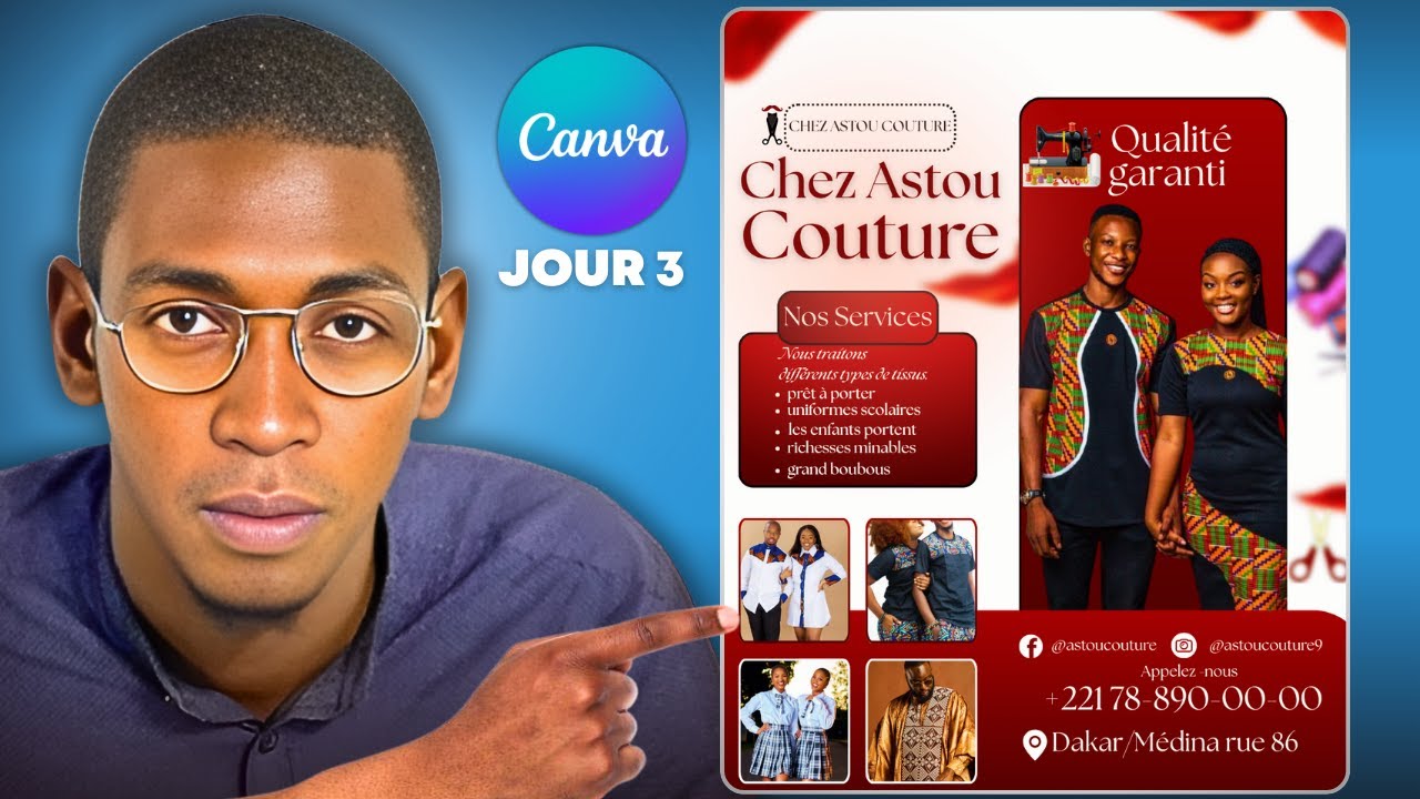 Jour 3 : Réalisez une affiche professionnelle de couture en 10 minutes Gratuit avec Canva