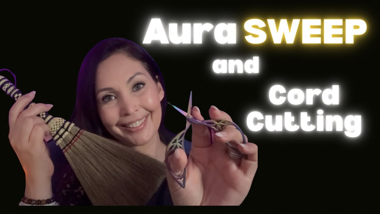 Aura Brushing & Cord Cutting ASMR | Palo Santo, Broom Sweeps, Selenite & Crystal Healing