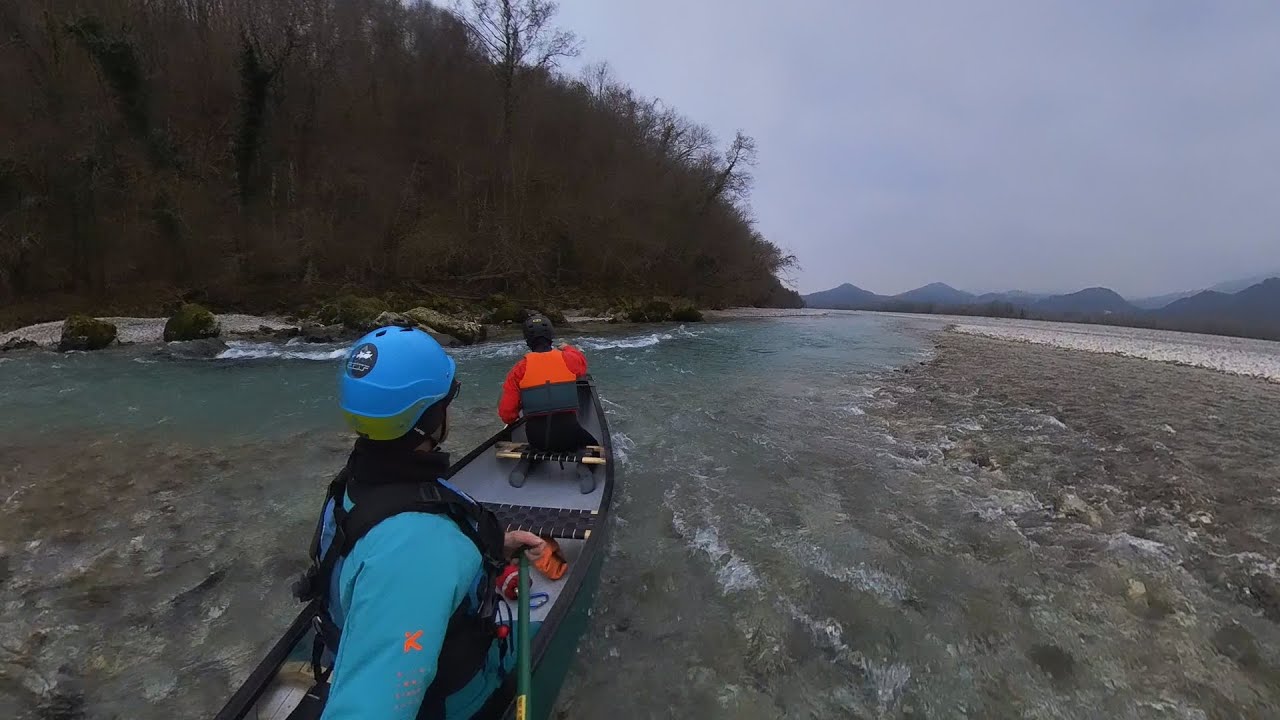 Allenamento invernale canoa canadese sul Tagliamento
