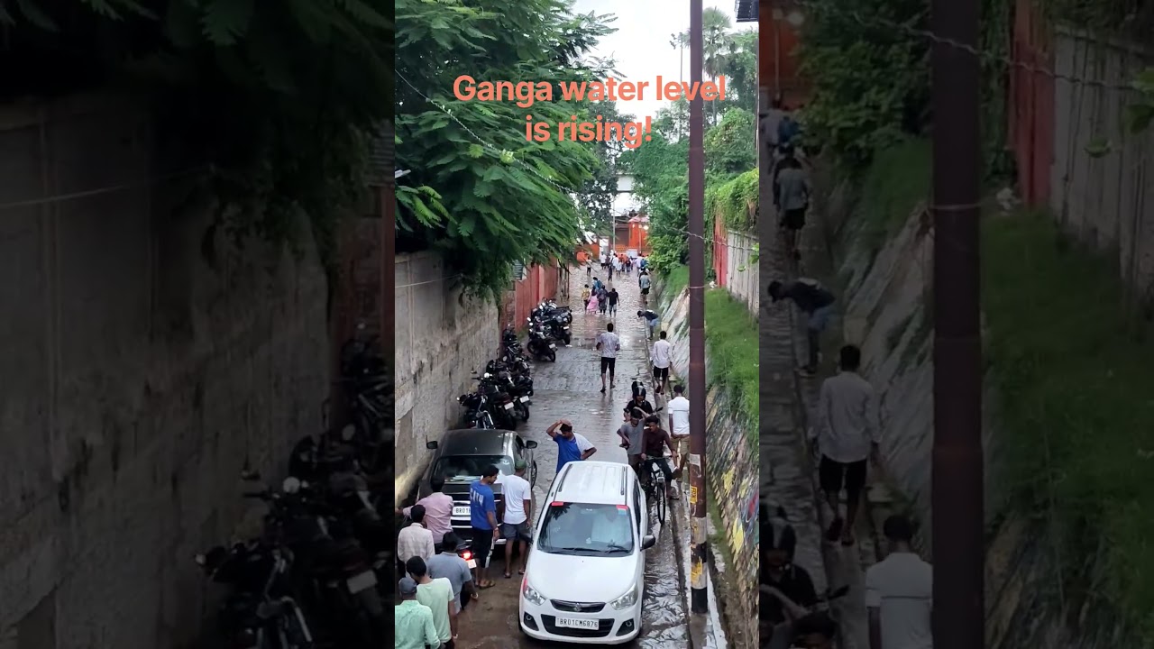 Ganga water level is rising in and around Patna #trending #flood #ganga