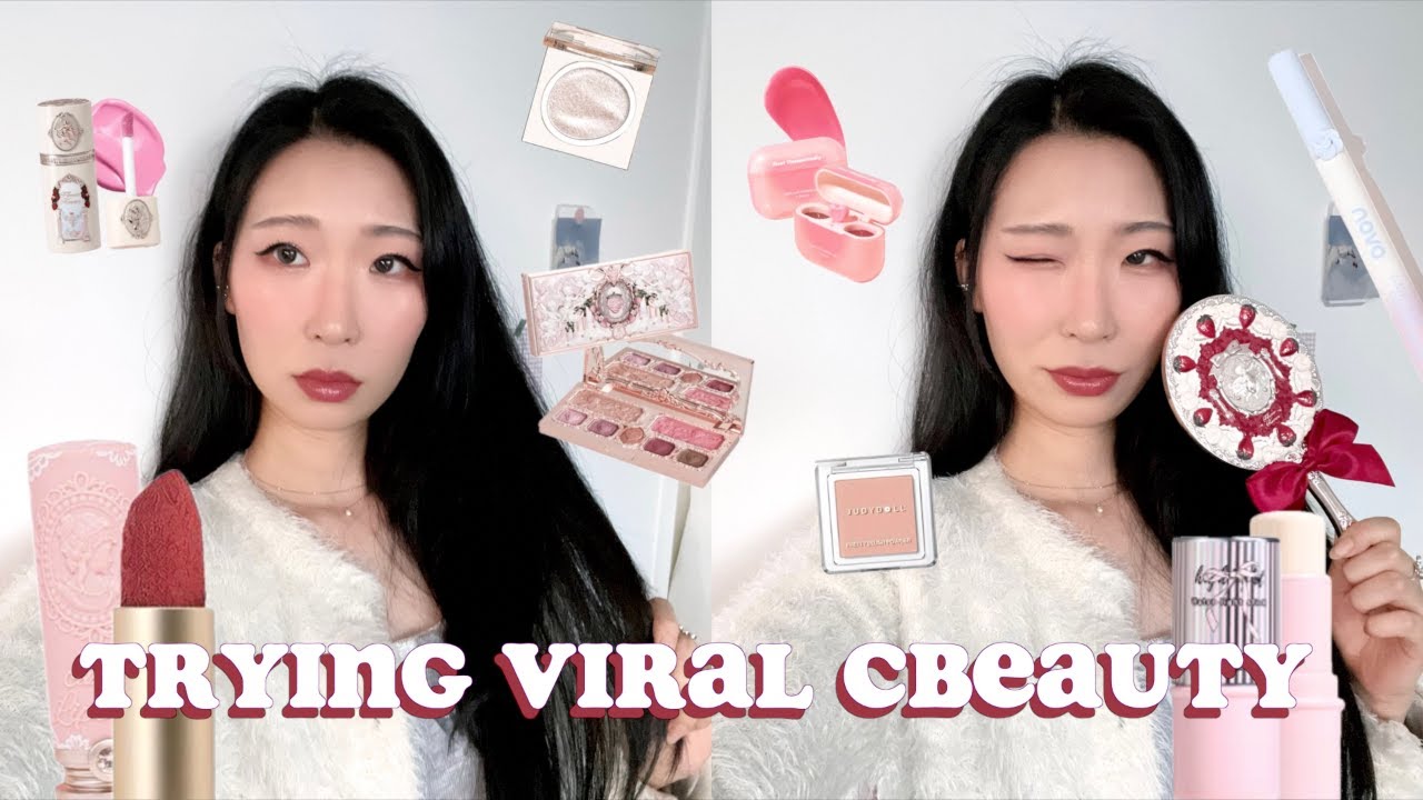 trying popular chinese makeup brands for the first time (ft. yesstyle) ❤️ 🍒✨
