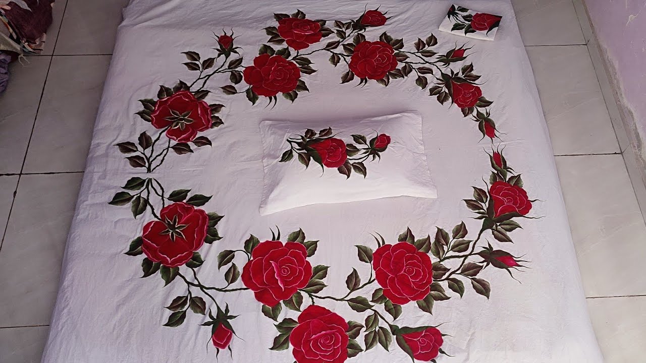 Complete painting bed sheet #painting bedsheets