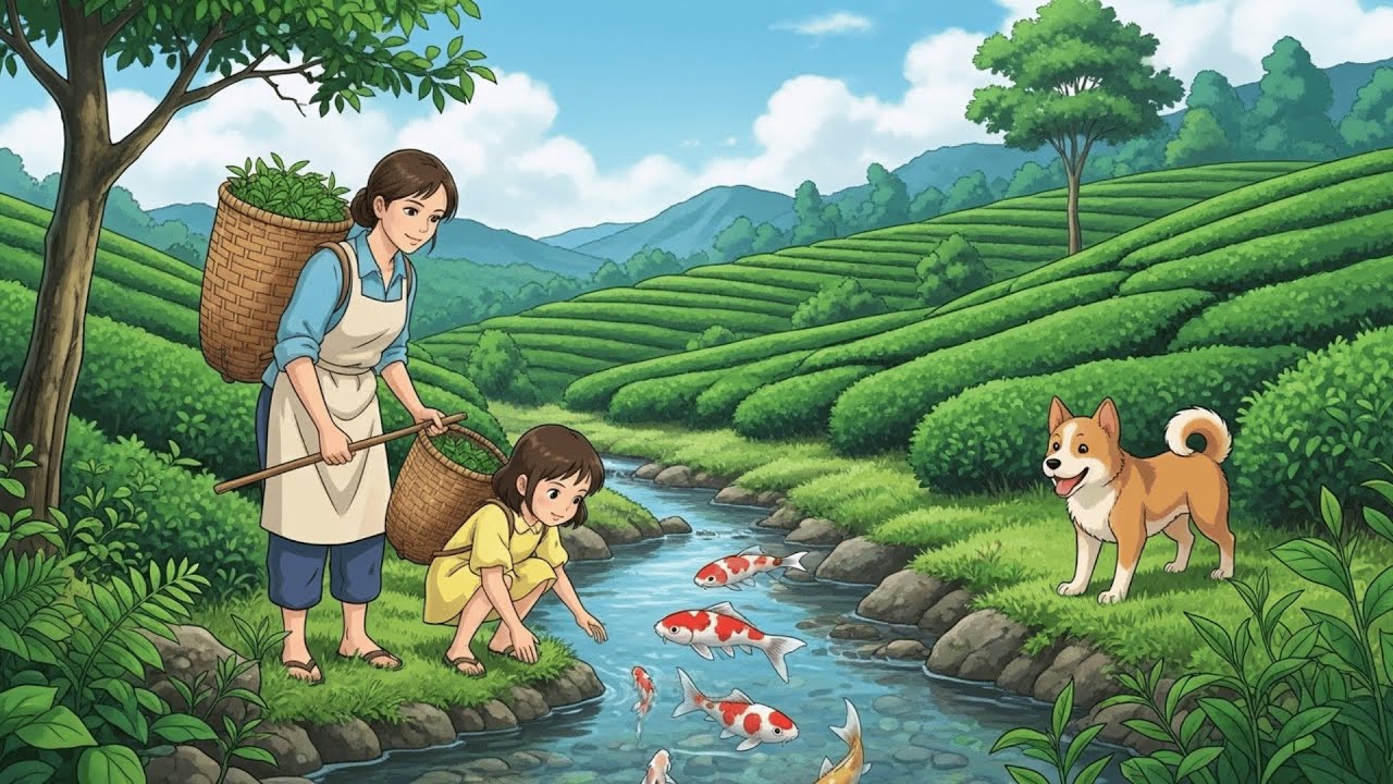 Harvesting Green Tea & Making Matcha Roll Cake | Peaceful Ghibli-Style Life (No Talking)