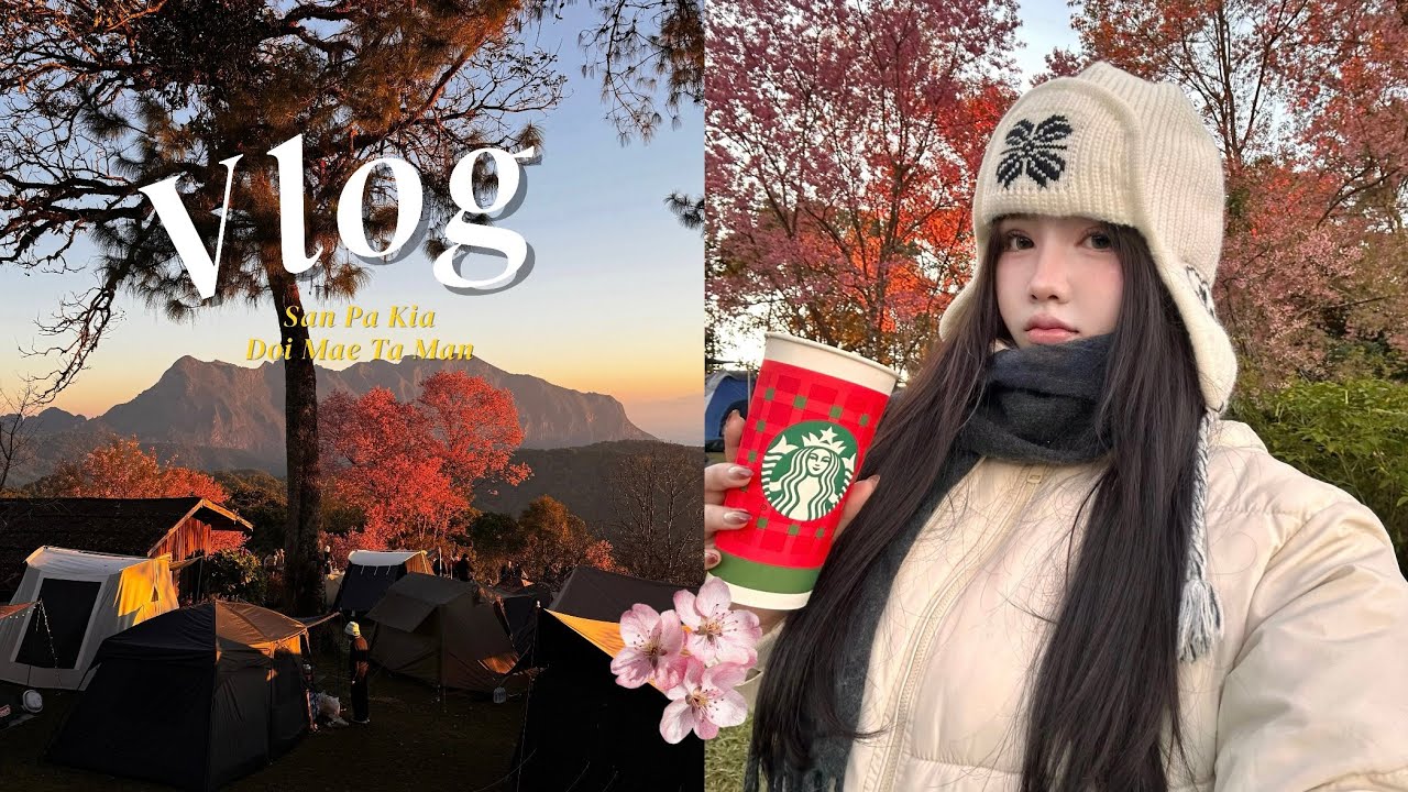 Vlog 🌸⛰️🍢 | กางเต็นท์สถานีวิจัย สันป่าเกี๊ยะอัพเดททาง ,รีวิวพื้นที่ลานกางเต็นท์แต่บะจุด 