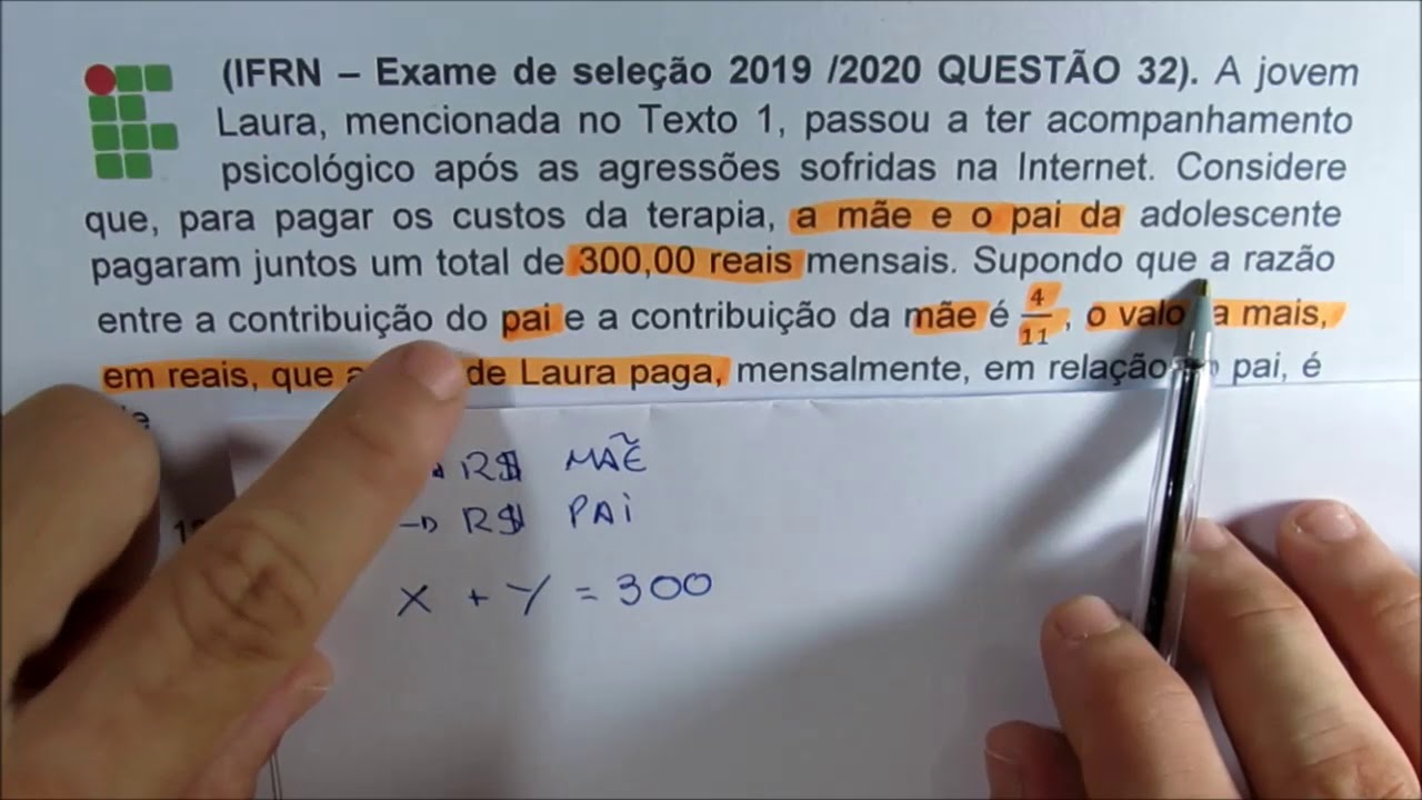 IFRN - QUESTÃO 32. SISTEMA DE EQUAÇÃO DO 1° GRAU . Micamática