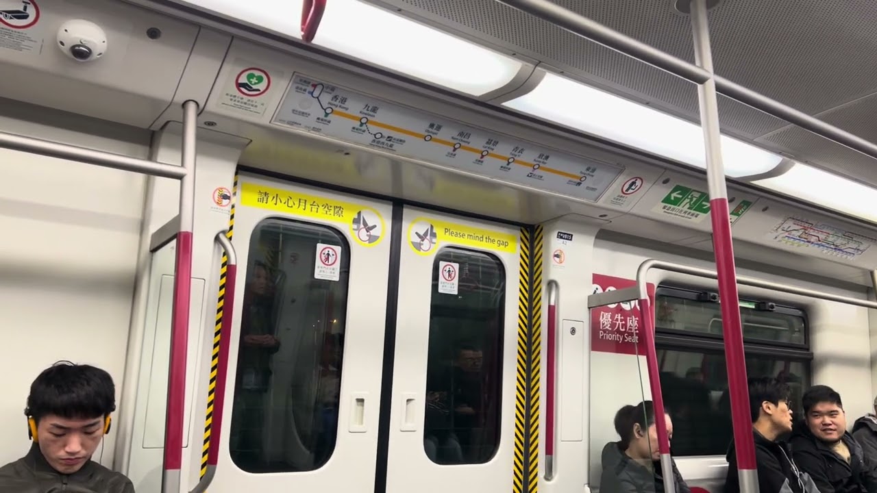 (冬大過年之夜消磨277 Part 2) 港鐵東涌綫: K-Train (V615/V815)香港至荔景行車片段
