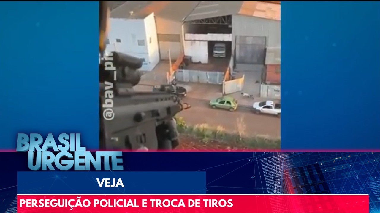 Veja perseguição policial e troca de tiros contra ladrão de carros