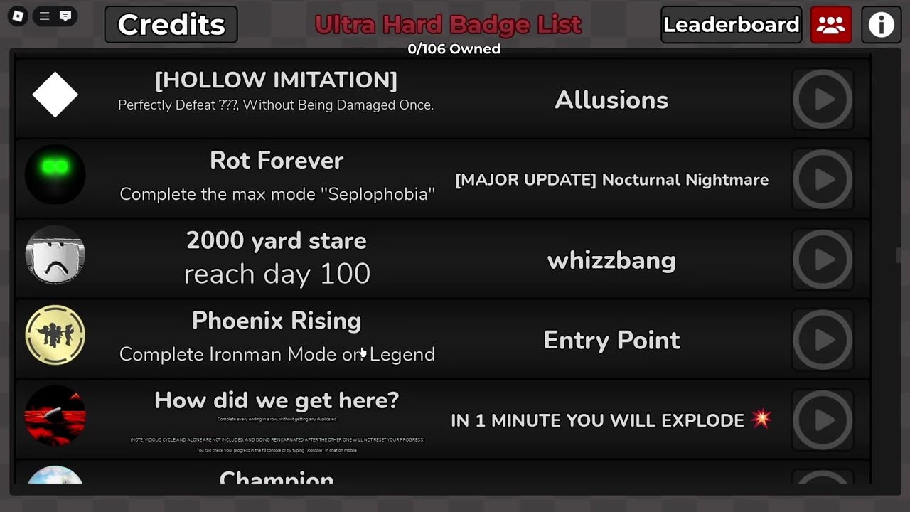 ultra hard badge list: reborn by illuminism