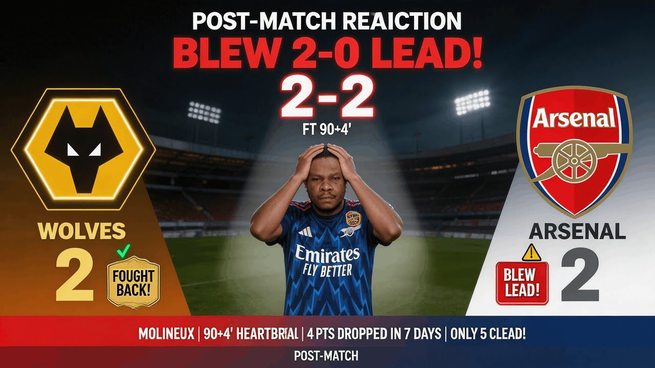 ARSENAL BOTTLE IT! 2-2 Draw! Threw Away 2-0 Lead! | LL Cool Jay Post-Match | 2Halves1Ball