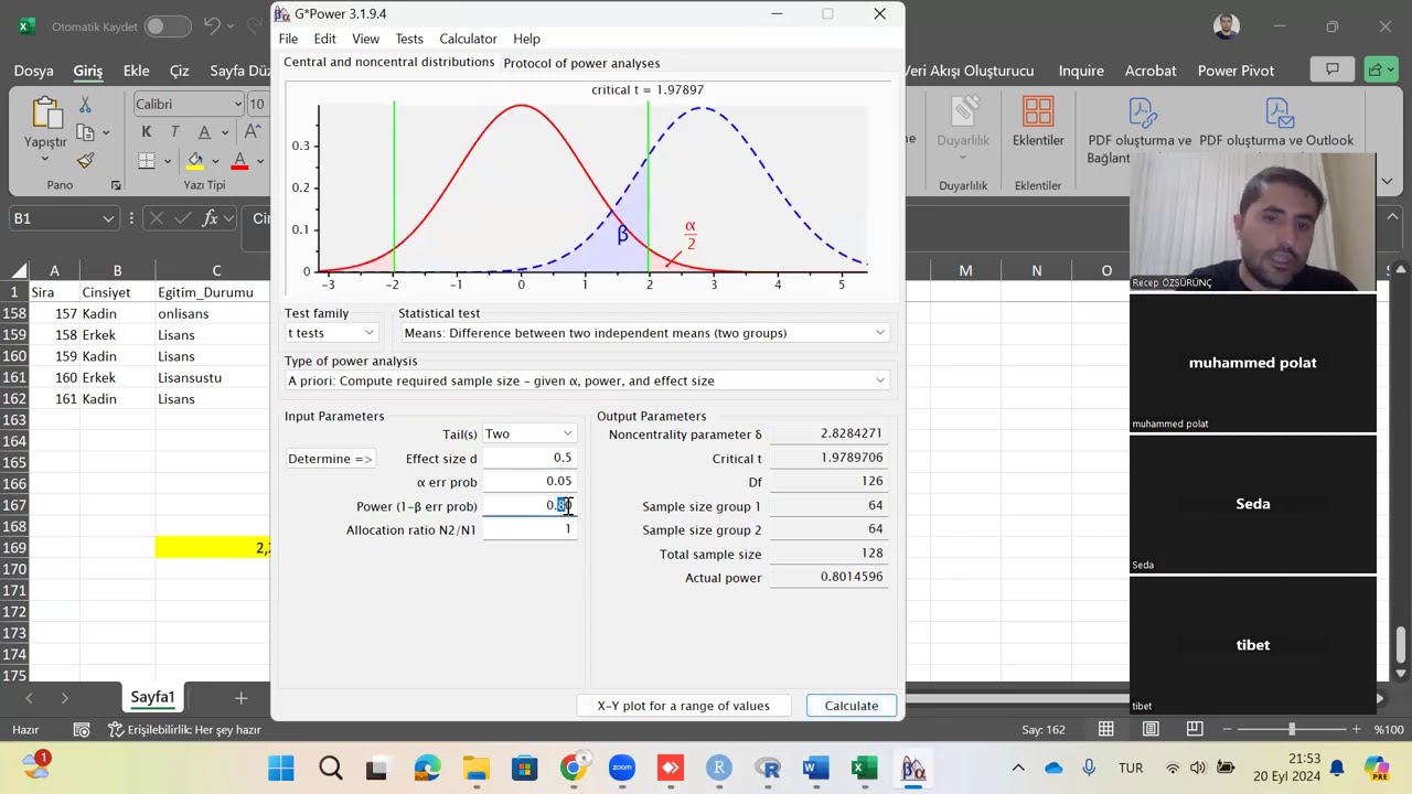 G*Power ile Örneklem Sayısı Belirleme (Sample Size)