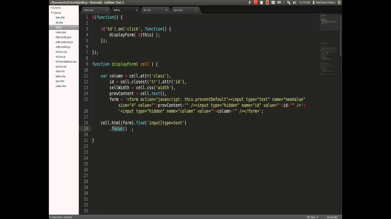 Editable Tables with jQuery