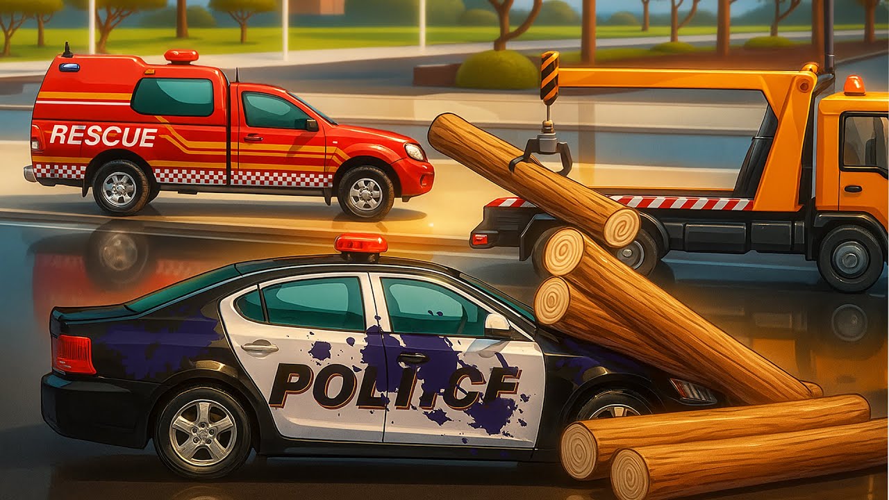 Police Car Repair: Tree Crushes the Car! 🚓🌳 | Realistic Vehicles Animation