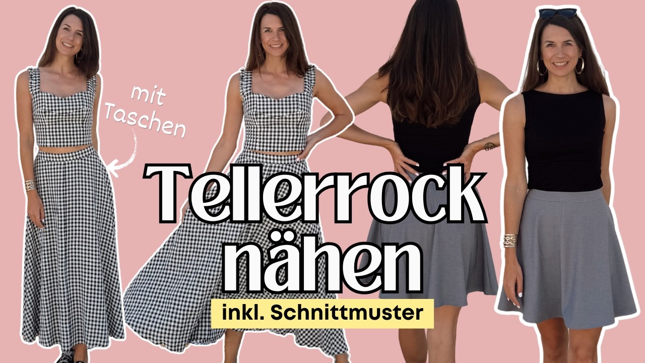 einfachen Tellerrock n&auml;hen inkl. Schnittmuster - Anleitung Flow Skirt