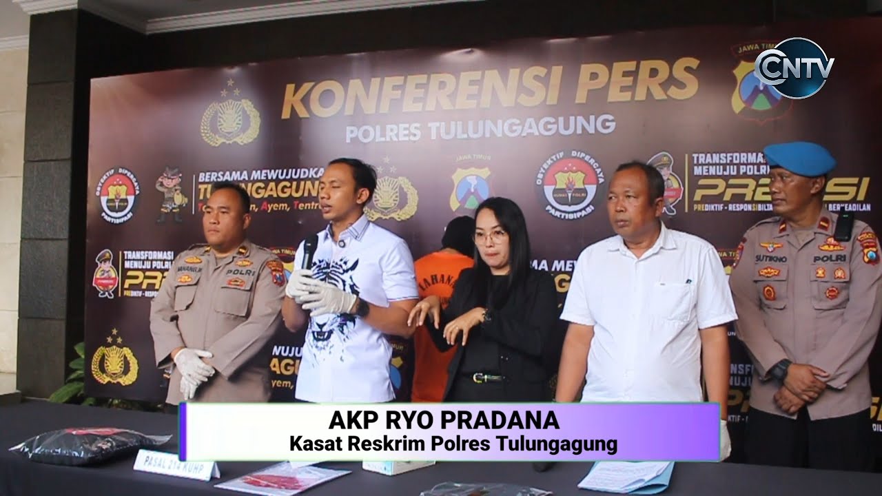 KONFRENSI PERS  POLRES TULUNGAGUNG UNGKAP KASUS PENGANIAYAAN # REDAKSI CNTV