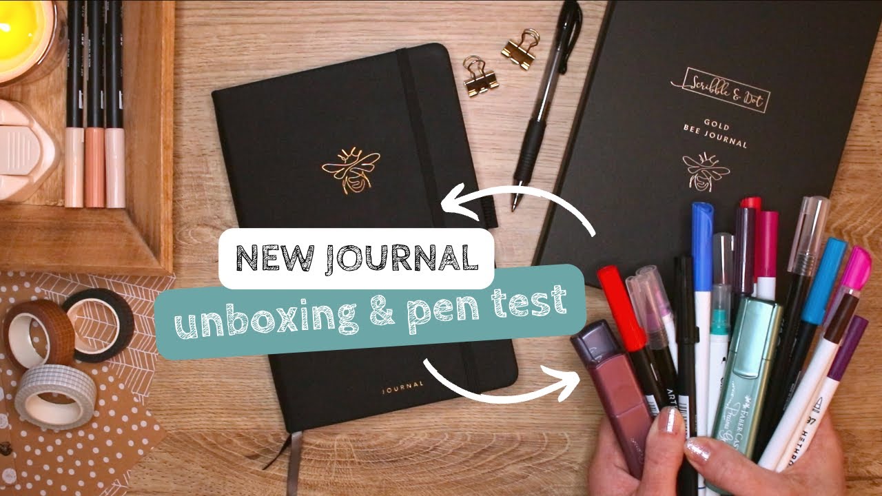 Neues Bullet Journal 2023 Notizbuch von Scribble & Dot - Gold Bee - Unboxing & Pen Test - BuJo 2023